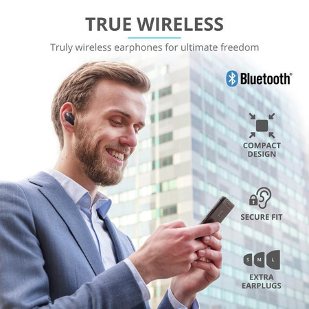 Trust Nika Compact - Bluetooth vezeték nélküli fejhallgató (fekete)