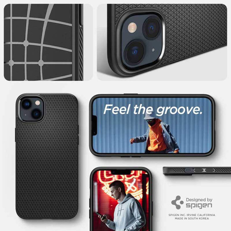 Spigen Liquid Air - tok iPhone 15 Plus / iPhone 14 Plus készülékhez (fekete)