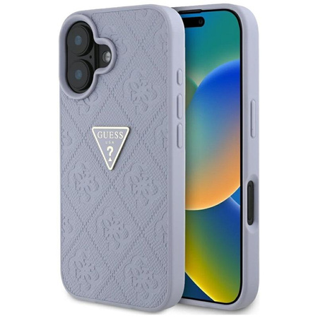 Guess Hot Stamp 4G Muster Dreieck Metall Logo - Hülle für iPhone 16 (lila)