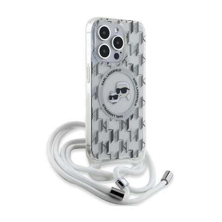 Karl Lagerfeld IML Crossbody Monogram Karl & Choupette Head MagSafe - iPhone 15 Pro Tasche (Transparent)