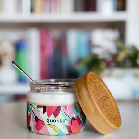 Quokka Deli Food Jar - Glass Food Container / Lunchbox 500 ml (Spring)