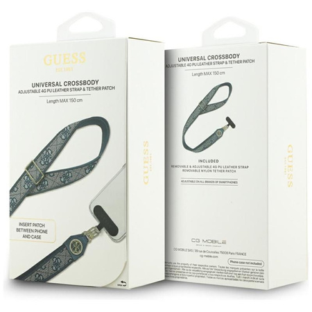 Guess Universal Crossbody Strap 4G Tether Patch Strass Metal Logo - Universal Phone Strap / Lanyard (Blue)