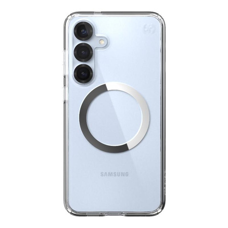 Speck Presidio Perfect-Clear Magnet - Samsung Galaxy S25+ / S24+ MagSafe Case (Klar / Chrom-Finish / Serene Silver)