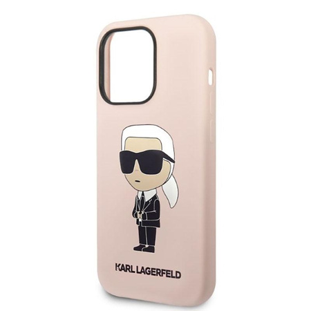 Karl Lagerfeld Silikonové pouzdro NFT Ikonik MagSafe - iPhone 14 Pro Max (růžové)