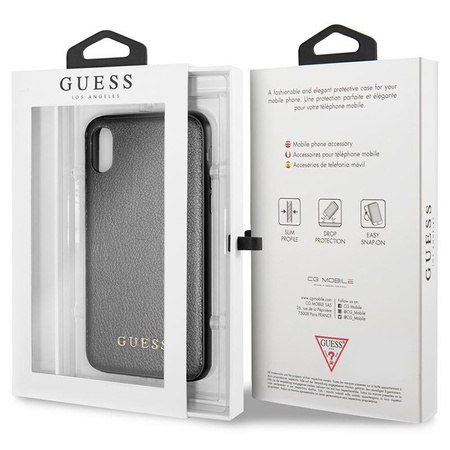 Guess Iridescent - Etui iPhone Xs / X (czarny)