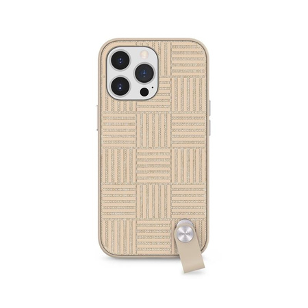 Moshi Altra - Pouzdro s odnímatelnou šňůrkou na iPhone 13 Pro (antibakteriální NanoShield™) (Sahara Beige)