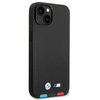 BMW Leder Hot Stamp Tricolor - iPhone 14 Plus Tasche (Schwarz)