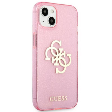 Guess Glitter 4G Big Logo - pouzdro pro iPhone 13 mini (růžové)