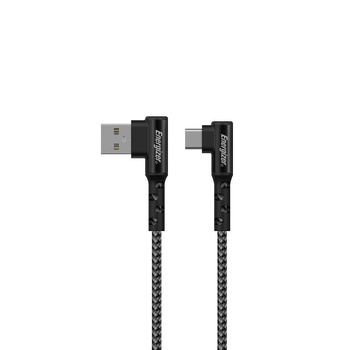 Energizer Ultimate - USB-A auf USB-C 90° Gaming-Kabel 2m (Schwarz)