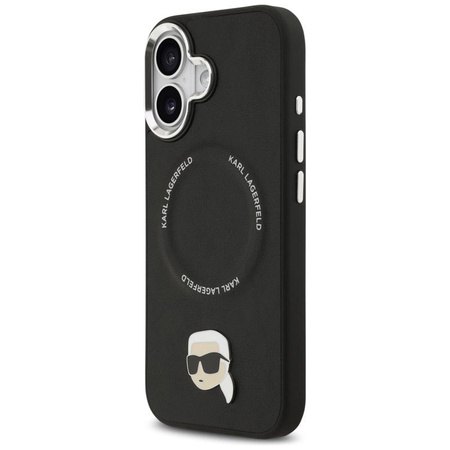 ETUI DO IPHONE 17 do MAGSAFE KARL LAGERFELD ORYGINALNE CZARNE SKÓRZANE CASE