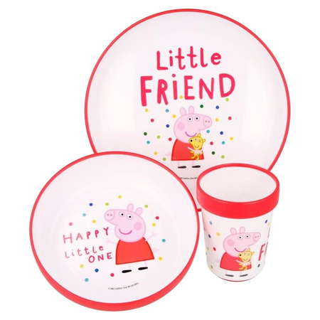 Peppa Pig - Tálalóedény készlet (tányér + tál + csésze) Peppa Pig