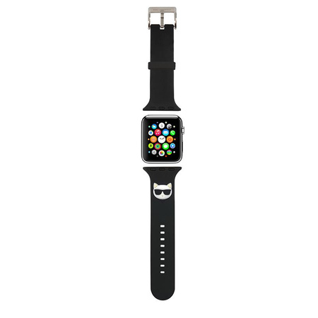 Karl Lagerfeld Silikonová hlava Choupette - řemínek pro Apple Watch 38/40/41 mm (černý)