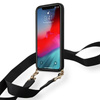 Guess HC Silikon gedrucktes Logo + Armband - Hülle mit abnehmbarem Schlüsselband iPhone 12 Pro Max (schwarz)