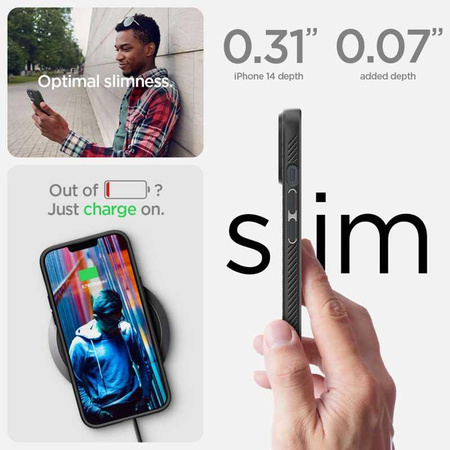 Spigen Liquid Air - tok iPhone 15 Plus / iPhone 14 Plus készülékhez (fekete)