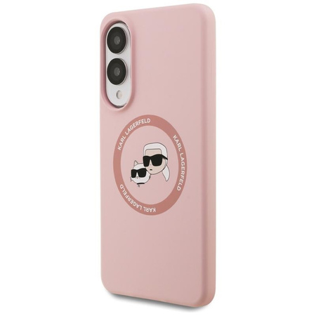 Karl Lagerfeld Silicone Double Heads And Circle MagSafe - Case for Samsung Galaxy S25 Edge (pink)