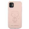 Karl Lagerfeld Silikonové pouzdro Ikonik Outline - iPhone 11 (růžové)