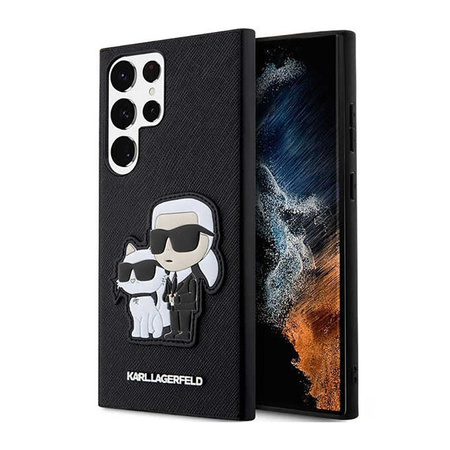 Karl Lagerfeld NFT Saffiano Karl & Choupette - Étui Samsung Galaxy S23 Ultra (noir)