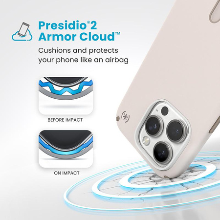 Speck Presidio2 Pro ClickLock & MagSafe - pouzdro pro iPhone 16 Pro (Bělená kost / Zlaté dědictví / Lískově hnědá)