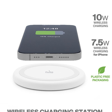 PURO Wireless Charging Station QI - Bezprzewodowa ładowarka indukcyjna Qi (biały)