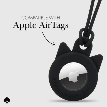 Kate Spade New York Holder - Schutzhülle mit Anhänger für Apple AirTag (Black Cat)