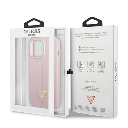 Guess Silikon Dreieck Logo - iPhone 13 Pro Max Tasche (flieder)