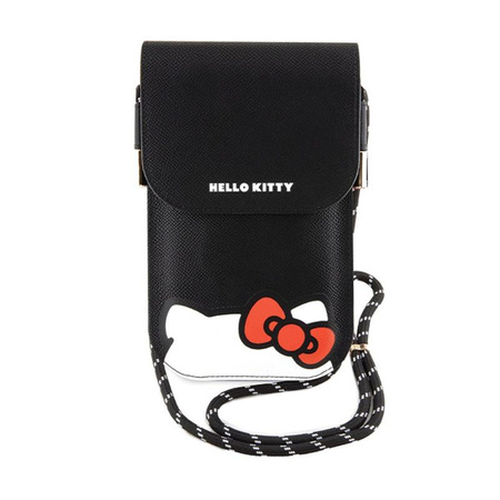 Hello Kitty Leather Hiding Kitty Cord - Phone Bag (Black)