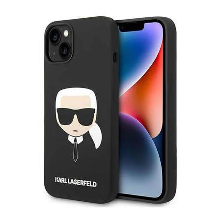 Karl Lagerfeld Silikonové pouzdro Iconic Karl`s Head - iPhone 14 Plus (černé)