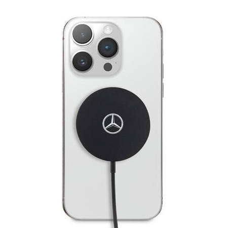 Mercedes Big Silver Logo - Ładowarka indukcyjna MagSafe 15W (czarny)