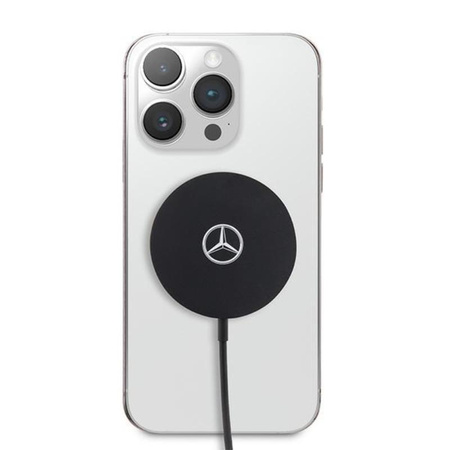 Mercedes Big Silver Logo - MagSafe 15W-os induktív töltő (fekete)
