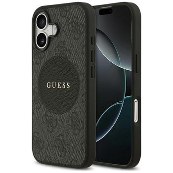 ETUI DO IPHONE 17 do MAGSAFE GUESS ORYGINALNE CZARNE SKÓRZANE MODNE CASE