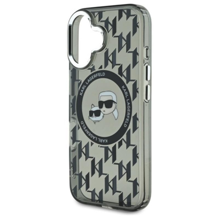 Karl Lagerfeld IML Monogram Karl & Choupette Head MagSafe - Case for iPhone 16 (black)