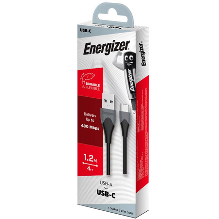 Energizer Classic - USB-A to USB-C Connection Cable 1.2m (Black)