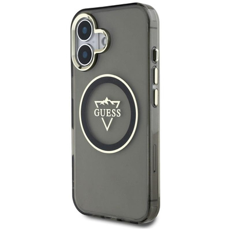 Guess IML Metal Mountain Logo MagSafe - pouzdro pro iPhone 16 (černé)