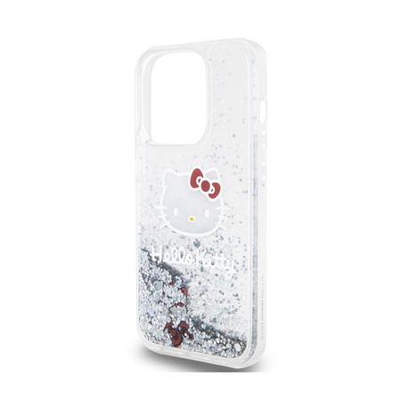Hello Kitty Liquid Glitter Charms Kitty Head - iPhone 14 Pro Hülle (silber)