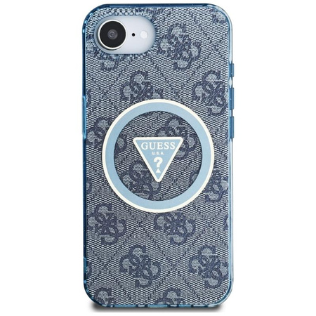 Guess IML Metal Glitter 4G Circle Triangle MagSafe - Case for iPhone 16e (blue)