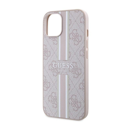 Guess 4G Étui MagSafe à rayures imprimées - iPhone 14 (rose)