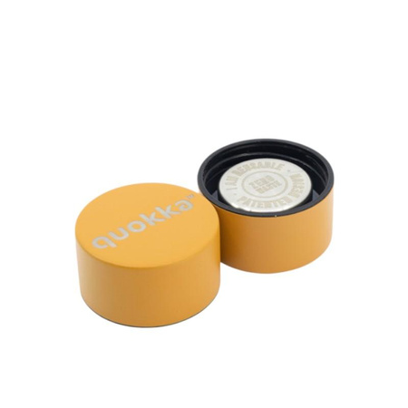 Quokka Solid s páskem - 630 ml termo láhev z nerezové oceli s páskem (hořčicová)