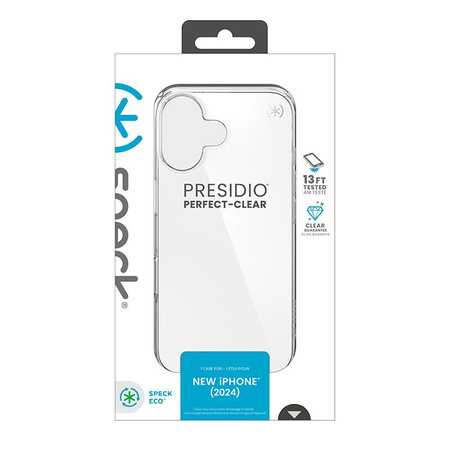 Speck Presidio Perfect-Clear - Custodia per iPhone 16 (trasparente)