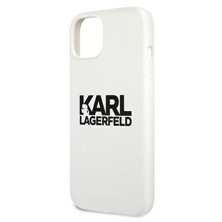 Karl Lagerfeld Silicone Stack Logo - pouzdro pro iPhone 13 mini (bílé)