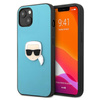Karl Lagerfeld PU Leather Karl's Head Metal - iPhone 13 Case (blue)