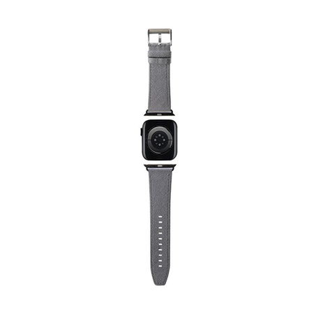 Karl Lagerfeld Saffiano Monogram - Armband für Apple Watch 42/44/45/49 mm (silber)