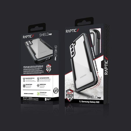 X-Doria Raptic Shield Pro - pouzdro pro Samsung Galaxy S22 5G (antimikrobiální ochrana) (černé)