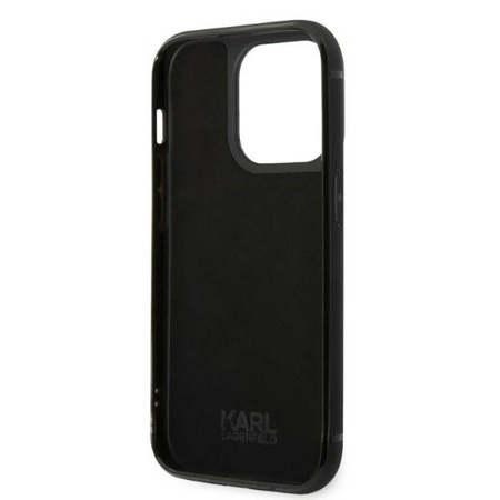 Karl Lagerfeld Signature Logo Cardslot - Étui pour iPhone 14 Pro Max (noir)