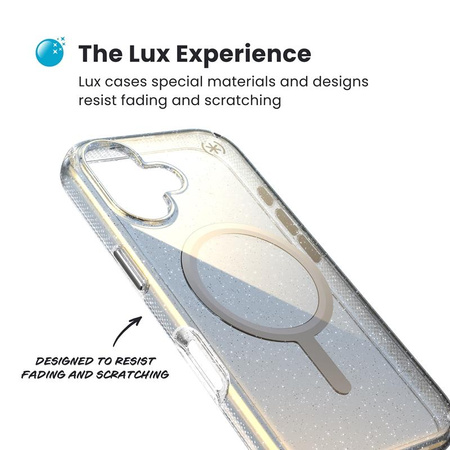 Speck Presidio Lux MagSafe - iPhone 17 Case (Hyper Mirror Glitter / Silver Metallic)