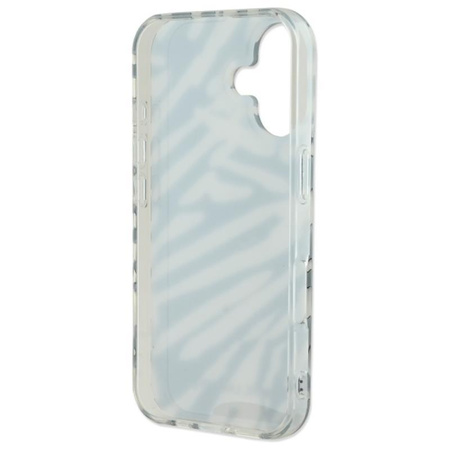 Karl Lagerfeld IML Zebra Pattern & Cord - Coque pour iPhone 16 (noir)