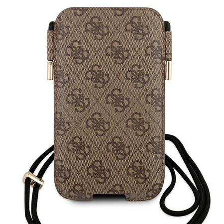 Guess 4G Big Metal Logo Pouch - Torebka na telefon S/M max 6.1" (brązowy)