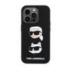 Karl Lagerfeld Silicone Karl & Choupette Heads - iPhone 15 Pro Max Tasche (Schwarz)