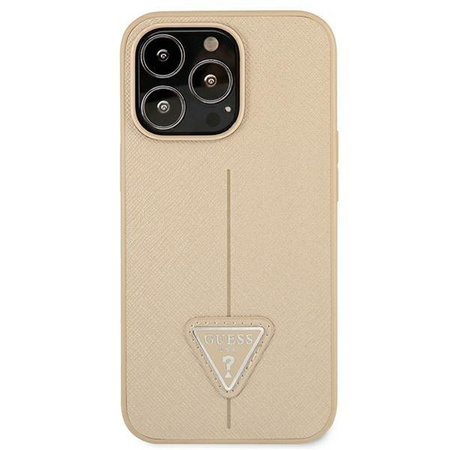 Guess Saffiano Triangle Logo Case - Coque iPhone 13 Pro Max (beige)