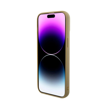 Guess Disco Metal Script - Case for iPhone 15 (Gold)