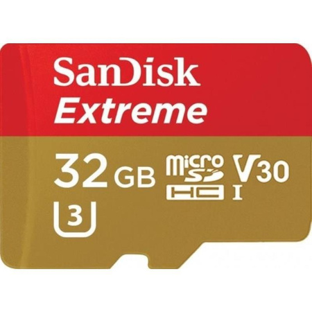 SanDisk Extreme microSDHC - 32 GB Speicherkarte A1 V30 UHS-I U3 100/60 MB/s mit Adapter